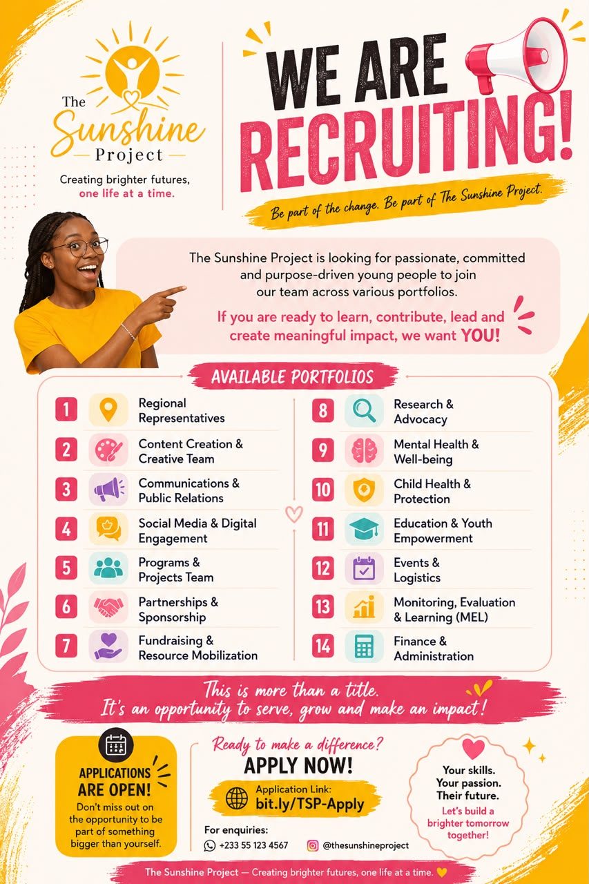 Poster announcing that The Sunshine Project is recruiting
